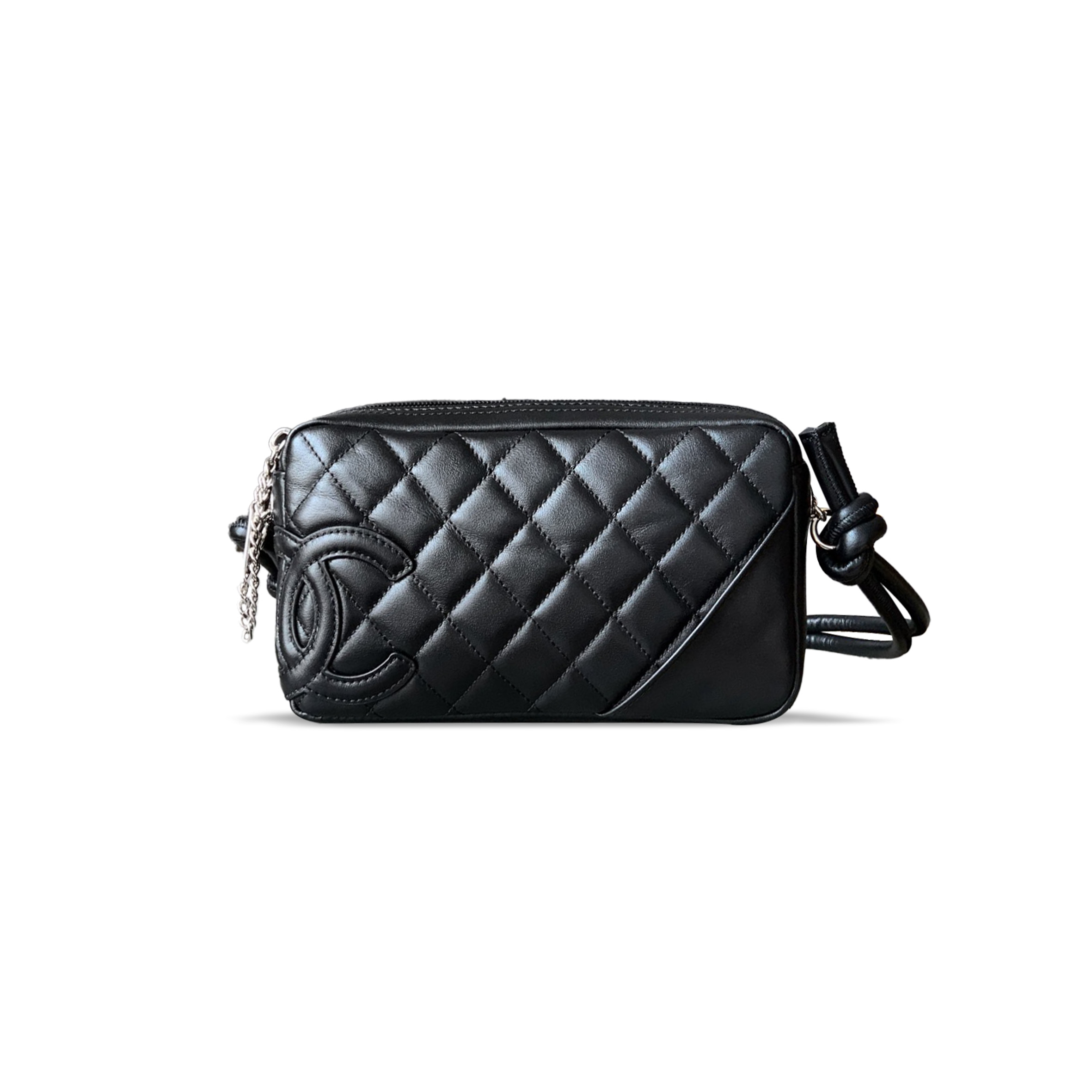 Ch*el cambon pochette quilted leather 11893953 (20*12*3cm)